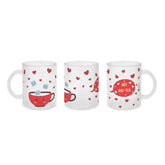 Red Hearts Printed White Coffee Mug - Perfect Gift for Him/Her, Boyfriend/Girlfriend